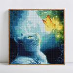 Teemantmaaling Loomade Teemanttikandid Kassi ristpistes Rhinestone 30x30CM