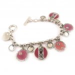 Les Tr&eacute;sors De Lily [C5300] - Bracelet Cr&eacute;ateur 'Esmeralda' Rouge Rose punane