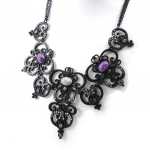 NOA [I2237] - Collier Cr&eacute;ateur 'Sissi' violet noir lilla