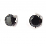 Les Tr&eacute;sors De Lily [K3824] - Boucles argent 'Essentiel' noir 7 mm must