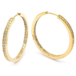Les Tr&eacute;sors De Lily [L4309] - Cr&eacute;oles Plaqu&eacute; Or 'Cristal Pl&eacute;nitude' Blanc dor&eacute; - 35x3 mm kuld