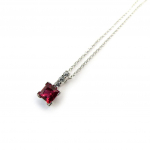 Les Tr&eacute;sors De Lily [N6824] - Collier Argent 'Sissi' rubis blanc (rhodi&eacute;) punane