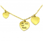 Les Tr&eacute;sors De Lily [P7852] &ndash; kuldsest terasest disainerkaelakee &bdquo;Love&rdquo; (elu on ilus) &ndash; 7x6 mm kuld