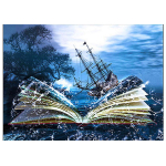 T&auml;ispuur Teemanttikandid Fantaasia mereraamat purjekas Tee ise Teemantmaal Ristpiste 20X30CM