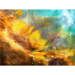 5D isetehtud teemantmaal t&auml;ispuurvaiguga Abstraktsed lilled p&auml;evalilled tikitud 20X30CM