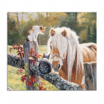 5D isetegemise teemantmaal  mets kaks hobust  3D tikandid ristpistes 5D kivist kodukaunistuse kingitus 20X30CM