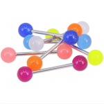 5/10 tk Bright Ball keele augustamine l&auml;bi pehme akr&uuml;&uuml;list keeler&otilde;nga ehete huule augustamine 5pcs