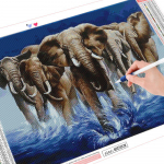 Teemantmaaling ristpistes elevant t&auml;isruudu teemanttikandid m&uuml;&uuml;k loomade kodukaunistus Full Round 20X30CM