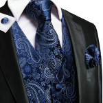 Hi-Tie Tuxedo vest meestele, &uuml;likond, vest kaelaside, taskur&auml;tik, mansetin&ouml;&ouml;bid pulma&auml;ri jaoks M