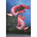 5D DIY teemantmaal Punase kala ristpistes komplekt Mosaiik Teemanttikandid Roos T&auml;is&uuml;mmargune/ruudukujuline puur Kodukaunistus Round 20x30cm