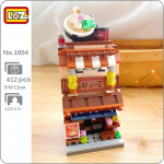 LOZ 1654 Linn T&auml;nav Nuudlite Toidupood Restorani Arhitektuur Mudel Miniklotsid Tellised Ehitusm&auml;nguasi ilma kastita