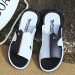 Meeste suvesandaalid originaal nahast mugavad libisevad vabaaja sandaalid Moodsad meeste sussid 45.0 must