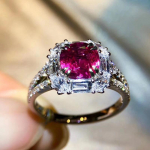 SACE GEMS Klassikaline vasesulamist Mei punane tsirkoon avatud s&otilde;rmus Naiste ehted Pulmalubaduse peokingitus open punane