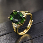 SACE GEMS Klassikaline vasesulam Ovaalne Roheline Tsirkoonist S&otilde;rmus Naiste Ehted Pulmalubadus Peokink open