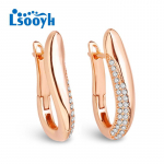 LSOOYH Clip K&otilde;rvar&otilde;ngad Roosa kulla v&auml;rvi moek&otilde;rvar&otilde;ngas naistele Cubic Zirconia &otilde;&otilde;nsad k&otilde;rvar&otilde;ngad Ehted A