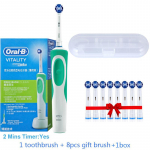 Oral B Dual Clean p&ouml;&ouml;rleva vibratsiooniga elektrilise hambaharjaga laetav Oral B hambahari 8 harjapeaga + hoiukarp