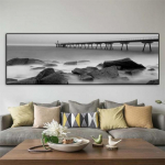 Maastik Rahulik j&auml;rv Kuldne pikk silla puustseen L&otilde;uendimaal moodsa seinakunsti jaoks Elutuba Magamistuba Kodukaunistus Ilma raamita 60*170cm