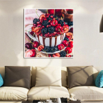 Maastik DIY 5D Teemantmaaling Puuviljakorv Teemanttikandid T&auml;ielik Anime Ristpistekomplektid Kodukaunistus K&auml;sitsi valmistatud kingitus Round 25x25cm