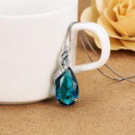 Bella Box Moeehted Vesitilk Sinine Kristall Naturaalne Tsirkoonist Ripats Kaelakee Naistele V&otilde;luv &otilde;htus&ouml;&ouml;k kinkimiseks sinine