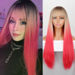 MISS PARAS Naiste pikk sirge oranž parukas tukkidega s&uuml;nteetilisest kiust pikk sirge musta pruuni blondi v&auml;rvi parukas igap&auml;evaseks kandmiseks 60 cm