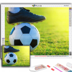 5D DIY Teemanttikandid Jalgpall Sport Teemantmaaling Mosaiik Kodukaunistus Full Round 20X30CM