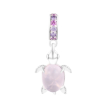 Sobib Euroopa k&auml;ev&otilde;ru Femme 925 Sterling h&otilde;be Murano klaasist roosa merikilpkonna rippuvad v&otilde;luhelmed naistele DIY ehete valmistamisel white
