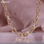 PATAYA O-kujuline hip-hop stiilis mood k&auml;ev&otilde;ru kaelakee roosa kulla v&auml;rvi mitme pikkusega kett 55cm