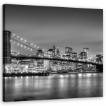 L&otilde;uendiprint Brooklyn Bridge &ouml;&ouml;sel 30x30 must/valge