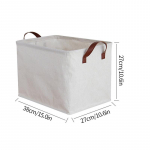 Puuvillane linane m&auml;&auml;rdunud riiete pesukorv Kokkupandav pesukorv M&auml;nguasjade hoiustamine Kodumajapidamises kasutatavad mitmesugused esemed k&auml;epidemega hoiukorv M-27X27X38CM valge