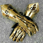 Kuninglik k&auml;sit&ouml;&ouml; Halloween Warrior metallist gooti r&uuml;&uuml;tli stiilis kindad, praktilised soomuskindad, Cosplay kingib talle