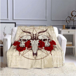 Skull 3D Print Satanic Throw tekk Voodikate Kodutekstiilid Diivan Print tekk Fliis Talvine soe flanelltekk S&uuml;nnip&auml;evakingitus 75x90cm