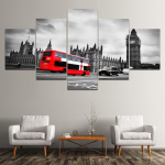 5 paneeli maastik Punane buss Big Ben l&otilde;uend maalimine Westminsteri sild n&auml;htud plakatid ja tr&uuml;kised Seinakunst Kodukaunistus Ilma raamita 20x35cm*2 20x45cm*2 20x55cm*1