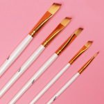 JOWOART 5 tk komplekt &Uuml;li&otilde;pilase L&uuml;hikese varrega Kaldus peaga Pintsel Valge Gua&scaron;&scaron; Akvarell Biv&auml;rvilised Nailonkarvad Akr&uuml;&uuml;l &Otilde;limaal Pliiats