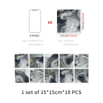 10 tk marmorist plaatide kleebised, veekindlad isekleepuvad seinakleebised vannitoa k&ouml;&ouml;gis Backsplash seinakunstid, kodu sisekujunduseks 5.91"X5.91"X10pcs