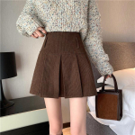 Pruun velvetist plisseeritud seelik Naiste vintage Korea mood lapitehnika vabaaja k&otilde;rge v&ouml;&ouml;kohaga A-joonega seelikud Suvised miniseelikud Y2k riided S pruun