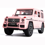 1/24 Scale Benz G63 AMG mudelauto, tsingisulamist tagasit&otilde;mmatav heli ja valgusega m&auml;nguauto lastele poisile t&uuml;drukule kingitus 1/24-22x8.5x9.5cm roosa