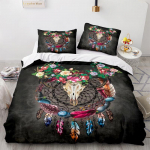 3D v&auml;rviline Dreamcatcher voodipesukomplekt India tekikott 2/3 T&uuml;drukute Tuba AU180 * 210 Home Pehme ja kergesti puhastatav lukuga kodu&uuml;likond DE 100x135cm