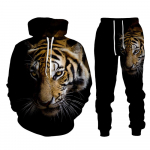 Animal Tiger 3D prinditud meeste dressikomplekt vabaaja kapuuts ja p&uuml;ksid 2tk komplektid kevad-s&uuml;gismood t&auml;navar&otilde;ivad meeste r&otilde;ivaste &uuml;likond 5XL