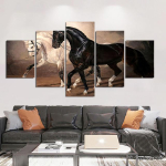 5tk komplekt, kaks hobust, l&otilde;uendimaaling, moodsad loomaplakatid ja v&auml;ljatr&uuml;kid seinakunstipildid elutoa kodukaunistuseks, raamita 40x60cm*2 40x80cm*2 40x100cm*1