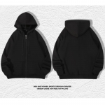 M-7XL s&uuml;gis- ja talvine pl&uuml;&uuml;s meeste vabaaja mood Spordi lukuga kapuuts Suure suurusega fliisist kampsunid kapuutsiga soe mantel M must