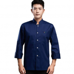 S&uuml;gisene pikkade varrukatega peakoka vormiriietus alus krae plaaster tasku &uuml;he rinnaga unisex k&ouml;&ouml;k Prantsuse l&auml;&auml;ne pagarit&ouml;&ouml;riided M valge