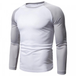 Uus vabaajamoe t&auml;navar&otilde;ivad pikkade varrukatega T-s&auml;rk Meeste naiste Fitness Raglan Sleeve T-s&auml;rk Meeste topid Kevad-s&uuml;gisriided M valge