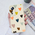 Xiaomi 10 11 12 13 Lite 10T 11T 12T 12S Ultra 11X Pro &uuml;mbriste jaoks, kate Fashion Love Heart kaamera kaitse ruudukujuline vedel silikoon Xiaomi kaitseraua jaoks Xiaomi Mi 11i 5G