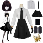 Anime Bungo Hulkuvad koerad Cosplay Akiko Yosano Seksikas Insane Uniform S&auml;rk Seelik Lips Parukas Kinnas Sukad Halloweeni karnevalikost&uuml;&uuml;mid M-(Costume+Wig)