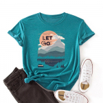 LingMeng Casual Fashion Creative Summer Sunrise Naiste T-s&auml;rk Sunset Print Pattern &Uuml;markaelus Lahtised naiste topid Enjoy Life S