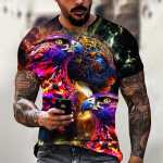 Vintage T-s&auml;rgid meestele 3D Eagle Print l&uuml;hikeste varrukatega topid Suvine mood Loomade T-s&auml;rk Lahti suur T-s&auml;rk Meeste r&otilde;ivad S
