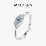 Modian 925 Sterling h&otilde;bedane kuubiktsirkooniumoksiid sinine silma &otilde;nnelik s&otilde;rme s&otilde;rmused naistele Luksuslik v&otilde;lu mood peened ehted 6 h&otilde;be