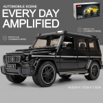 1/24 Scale Benz G65 Diecast automudeli m&auml;nguasi, tagasit&otilde;mmatav m&auml;nguasi koos heli ja valgusega lastele V&auml;ikelaste poiste t&uuml;drukute kingituste kollektsioon 1/24-18x8.5x8 cm must