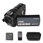 ORDRO HDR-AX10 4K digitaalne videokaamera WiFi kaamera DV-salvesti 3,5 tolli IPS puutepaneel 30MP 30X must