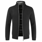 Kampsunid Meeste Kampsunid Kevad-s&uuml;gis Meeste Kampsun Meeste Soliidne Mood Fit Paks &Otilde;huke Hoiab Soojas Vabaaja kampsun Talvine meeste mantel 3XL must